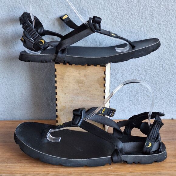 Luna Oso Black Men’s 9.5 Womens 11.5 Barefoot Huarache Running Sandals Nylon